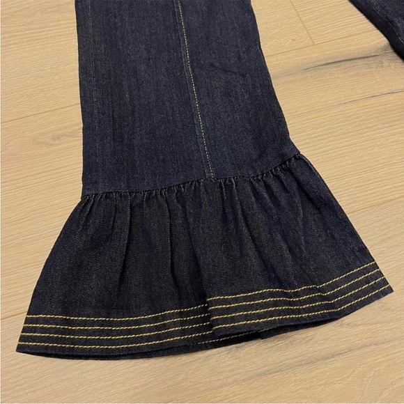 Cinq a Sept Celia Ruffle Flared Slim Leg Jeans | Dark Wash | 10 - Picture 6 of 8